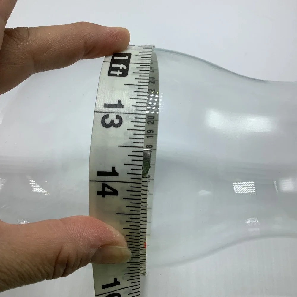 Vintage Hand Blown Glass Hurricane Lamp Shade w/ Gold Trim 9 1/4